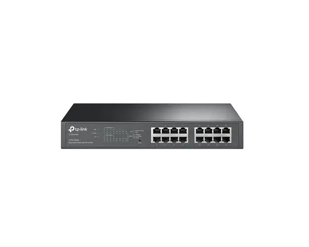 Switch cu 16 porturi TP-Link TL-SG1016PE, 8 PoE+, 8000 MAC, 32 Gbps, cu management