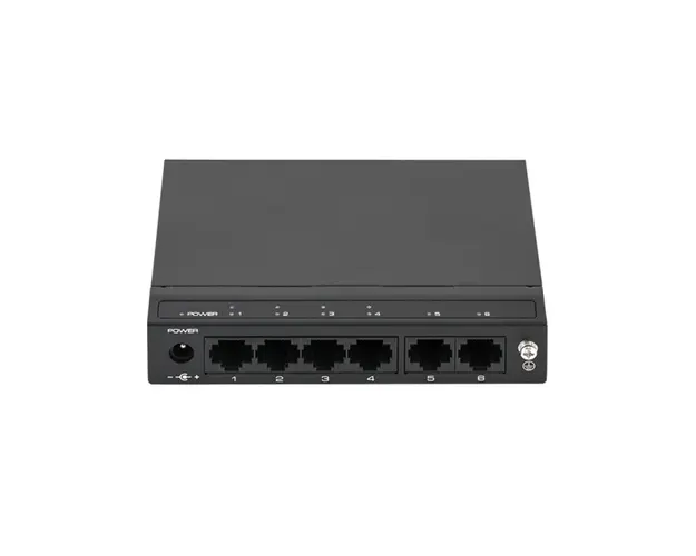 Switch cu 2 porturi SF6P-HM, 2 porturi uplink, 1.2 Gbps, 0.688 Mpps, 2.000 MAC, PoE, fara management