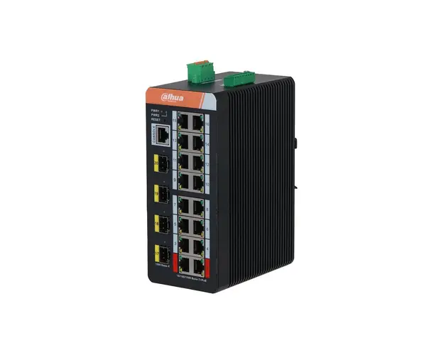Switch cu 20 porturi Dahua IS4420-16GT-240, MAC 8K, 56 Gbps, cu management, PoE