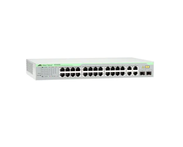 Switch cu 24 porturi Allied Telesis AT-FS750/28-50, 12.8 Gbps, 9.5 Mpps, 8.000 MAC, 2 porturi SFP, 1U, cu management