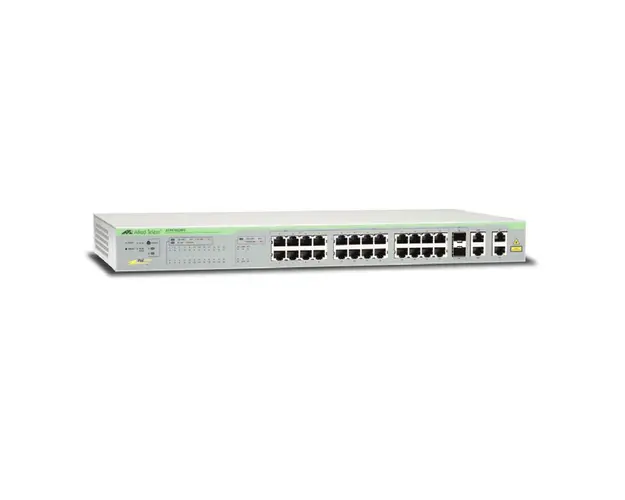 Switch cu 24 porturi Allied Telesis AT-FS750/28PS-50, 12.8 Gbps, 9.5 Mpps, 8.000 MAC, 2 porturi SFP combo, 1U, PoE, cu management