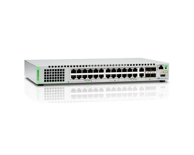 Switch cu 24 porturi Allied Telesis AT-GS924MX-50, 92 Gbps, 68.44 Mpps, 16.000 MAC, 2 porturi cupru SFP, 2 sloturi SFP/SFP+, cu management