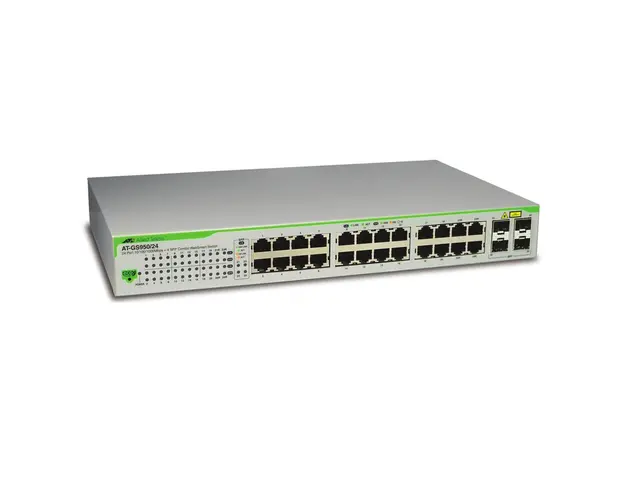 Switch cu 24 porturi Allied Telesis AT-GS950/24-50, 48 Gbps, 35.7 Mpps, 8.000 MAC, 4 porturi SFP, cu management