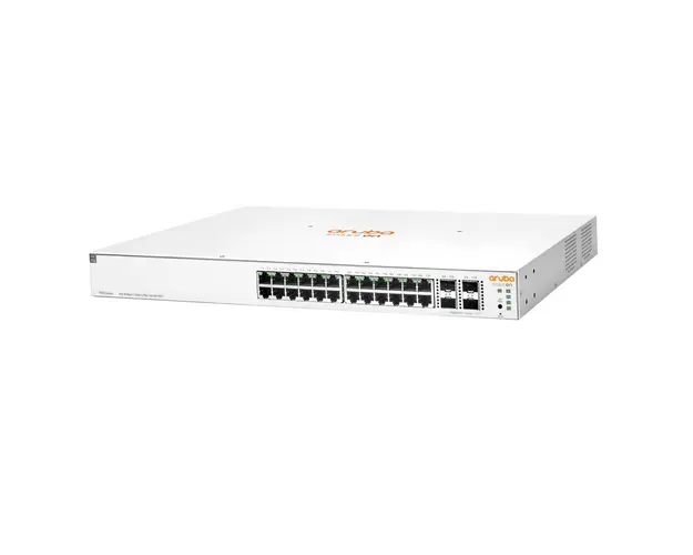 Switch cu 24 porturi Aruba JL684A, 128 Gbps, 95.23 Mpps, 4 porturi SFP/SFP+, 1U, PoE, cu management
