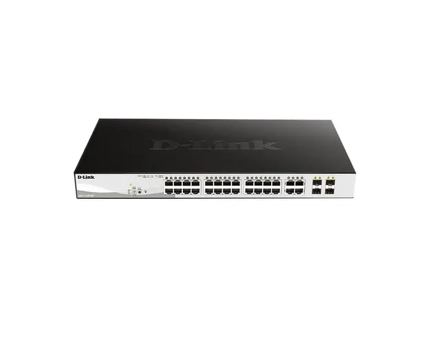 Switch cu 24 porturi D-Link DGS-1210-24, 4 porturi SFP, 56 Gbps, 41.7 Mpps, 8.000 MAC, 1U, cu management