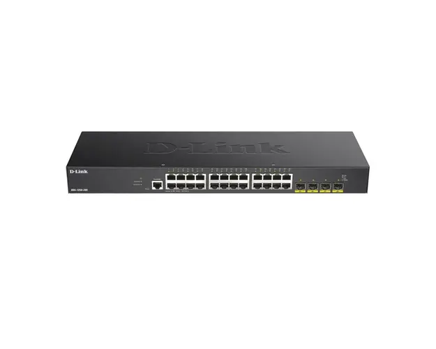 Switch cu 24 porturi D-Link DGS-1250-28X, 128 Gbps, 95.24 Mpps, 16.000 MAC, 4 porturi SFP, cu management