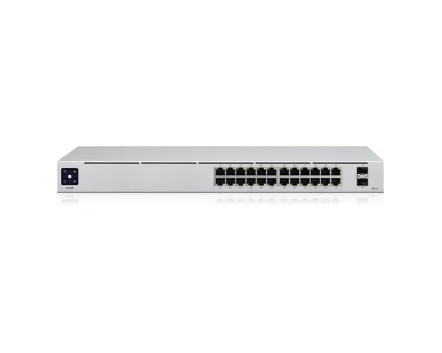 Switch cu 24 porturi Gigabit Ubiquiti UniFi USW-24-POE, 52 Gbps, 2 porturi SFP, 1U, PoE, cu management