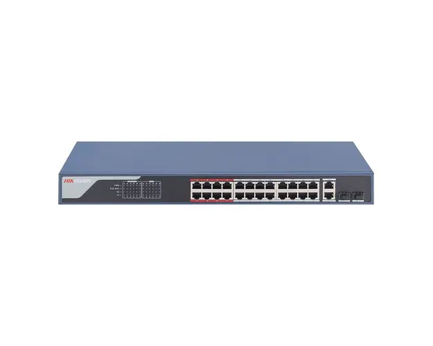 Switch cu 24 porturi Hikvision DS-3E1326P-EI, 8.8 Gbps, 6.5472 Mpps, 16.000 MAC, PoE, cu management