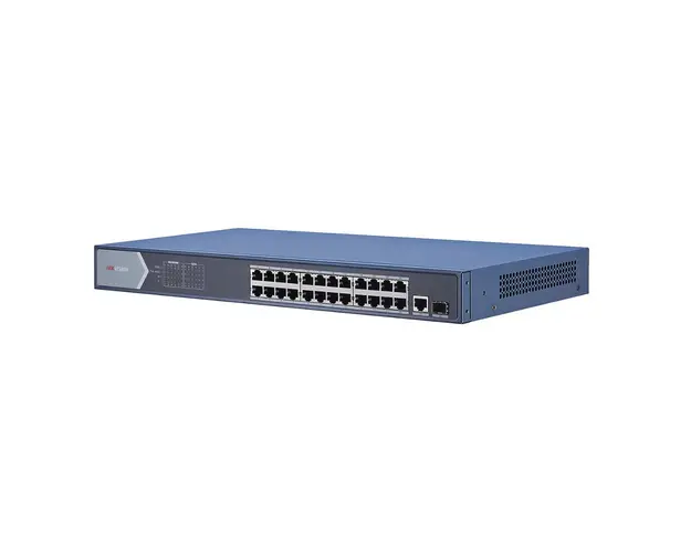 Switch cu 24 porturi PoE Hikvision DS-3E0526P-E, 8000 MAC, 38.688 Mbps, fara management