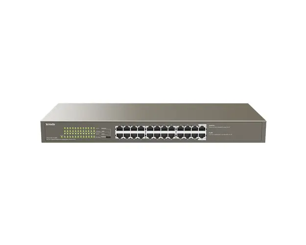Switch cu 24 porturi Tenda TEG1124P-24-250W, 48 Gbps, 35.7 Mpps, 8000 MAC, PoE, fara management