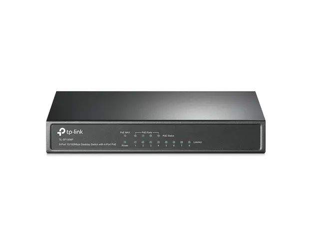 Switch cu 8 porturi TP-Link TL-SF1008P, 4 porturi PoE, 2000 MAC, 100 Mbps