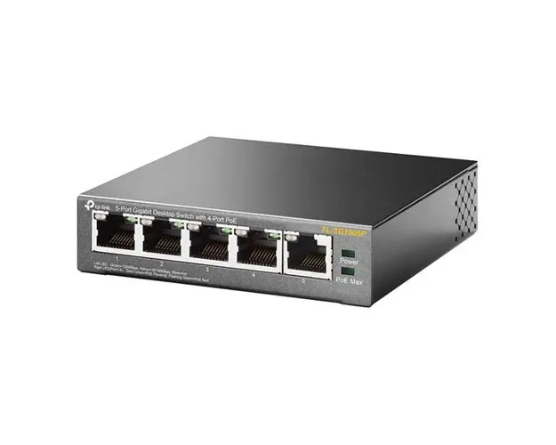 Switch cu 5 porturi TP-Link TL-SG1005P, 4 porturi PoE, 2000 MAC, 1000 Mbps