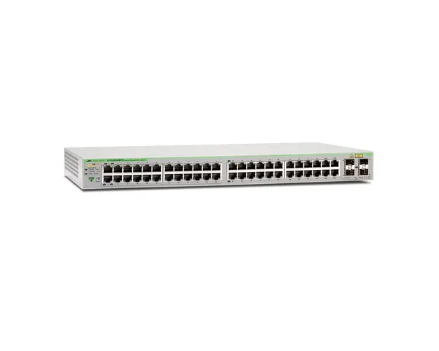 Switch cu 48 porturi Allied Telesis AT-GS950/48PS-50, 96 Gbps, 71.42 Mpps, 8.000 MAC, 4 porturi SFP, PoE, cu management