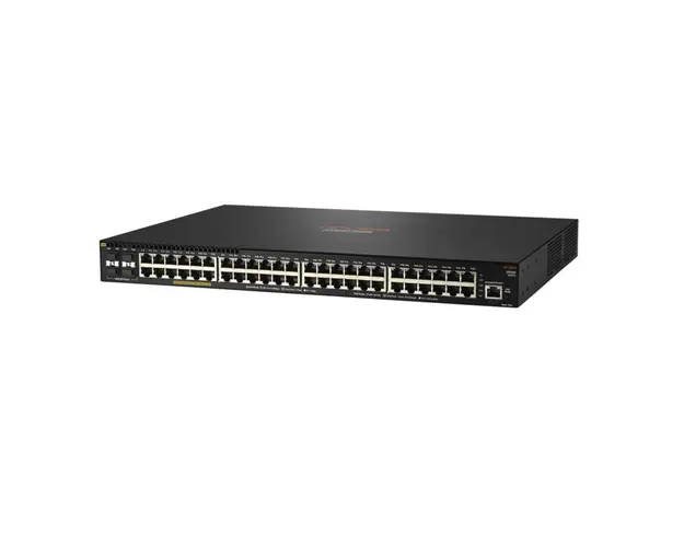 Switch cu 48 porturi Aruba JL557A, 176 Gbps, 112 Mpps, 4 porturi SFP, 1U, PoE, cu management