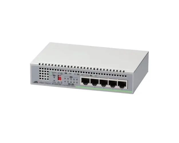 Switch cu 5 porturi Allied Telesis AT-GS910/5-50, 10 Gbps, 7.4 Mpps, 2.000 MAC, fara management