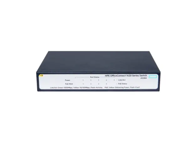 Switch cu 5 porturi Aruba JH328A, 10 Gbps, 7.4 Mpps, 2000 MAC, 1U, PoE+, fara management