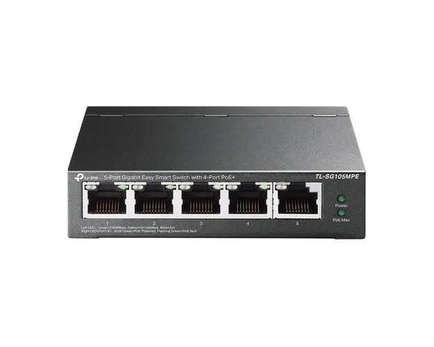 Switch cu 5 porturi Gigabite TP-link TL-SG105MPE, 10 Gbps, 7.44 Mpps, PoE, fara administrare