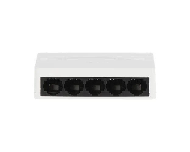 Switch cu 5 porturi Hikvision DS-3E0105D-E, 100 Mbps, 0.744 Mpps, 1.000 MAC, plug and play