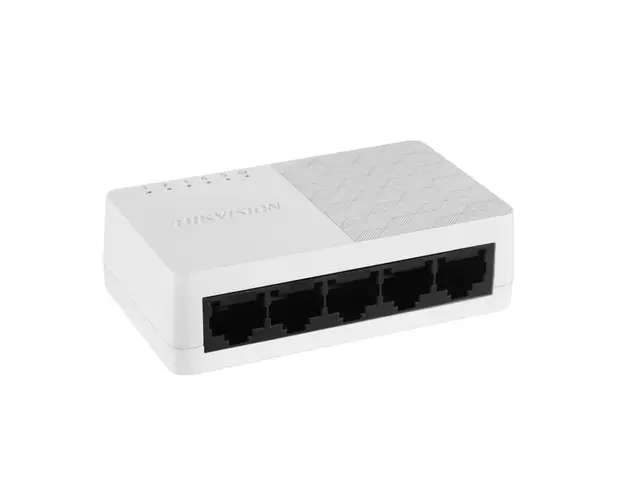 Switch cu 5 porturi Hikvision DS-3E0105D-O, 1 Gbps, 0.74 Mpps, 2000 MAC