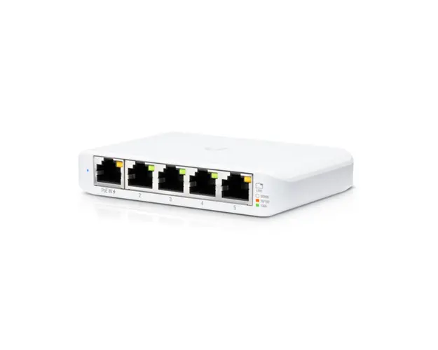 Switch cu 5 porturi Ubiquiti UniFi USW-FLEX-MINI, 10 Gbps, 7.44 Mpps, cu management, PoE