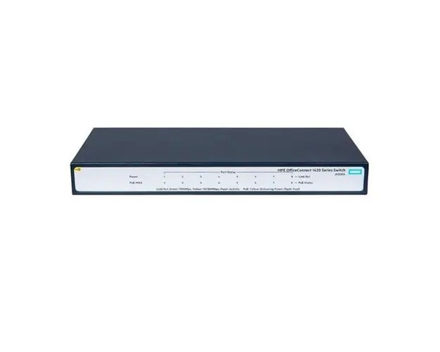 Switch cu 8 porturi Aruba JH330A, 16 Gbps, 11.8 Mpps, 4096 MAC, 1U, PoE+, fara management