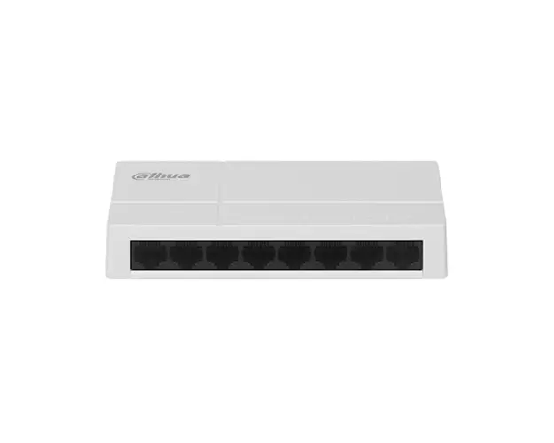 Switch cu 8 porturi Dahua PFS3008-8GT-L-V2, 2000 MAC, 16 Gbit, fara management