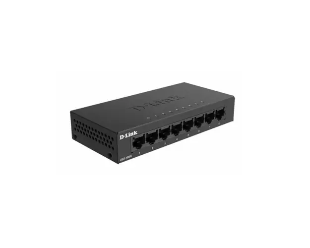 Switch cu 8 porturi Gigabit D-Link DGS-108GL, 16 Gbps, 4.000 MAC, 1.488 Mpps, fara management
