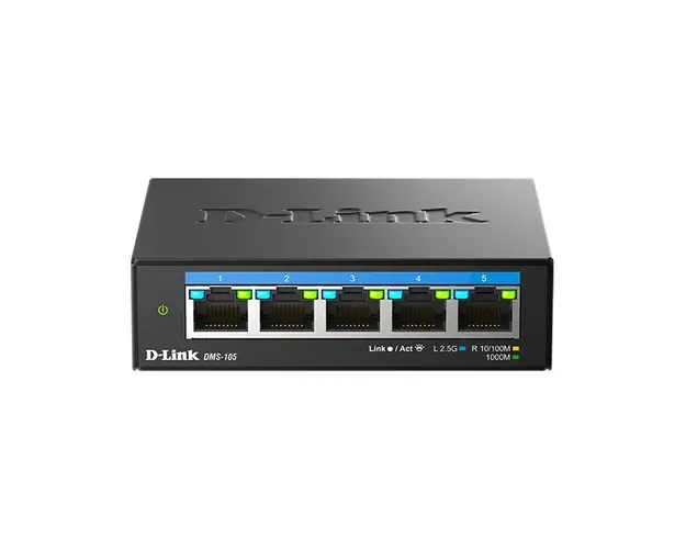 Switch cu 5 porturi Gigabit D-link DMS-105, 25 Gbps, 18.6 Mpps, fara management 