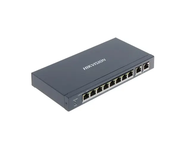 Switch cu 8 porturi Hikvision DS-3E0310P-E/M, 2 porturi Gigabit, 5.6 Gbps, 4.1664 Mpps, 16.000 MAC, fara management