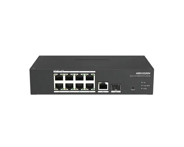 Switch cu 8 porturi Hikvision DS-3T1310P-SI/HS, 5.6 Gbps, 4.16 Mpps, 16 000 MAC, smart managed