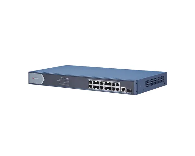 Switch cu 16 porturi PoE Hikvision DS-3E0518P-E, 8000 MAC, 26.784 Mbps, fara management
