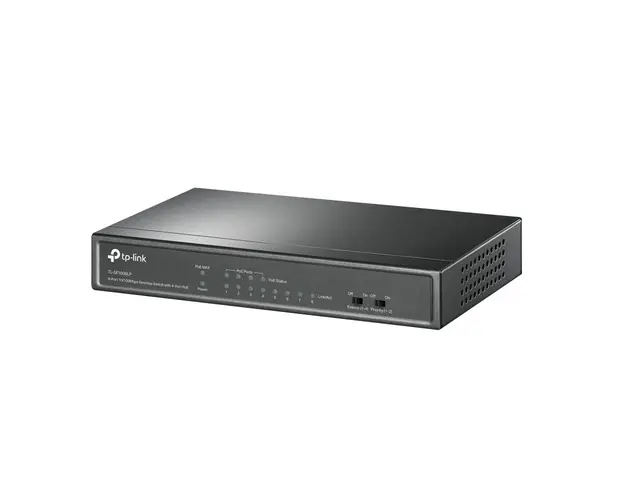 Switch cu 8 porturi TP-Link TL-SF1008LP, 2000 MAC, 4 porturi PoE, 250 m, 1.6 Gbps, fara management
