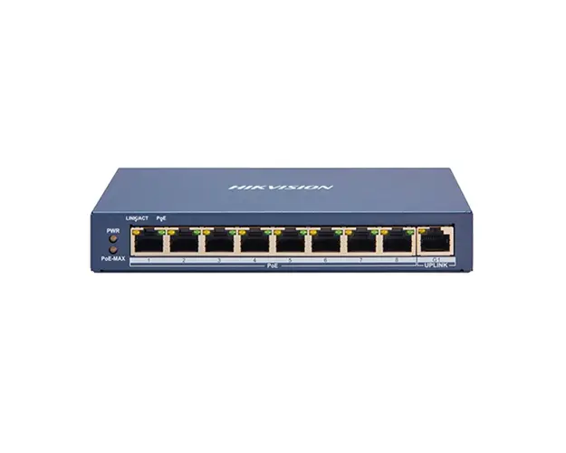 Switch cu 9 porturi Hikvision DS-3E1309P-EI, 3.6 Gbps, 2.6784 Mpps, 16.000 MAC, PoE, cu management