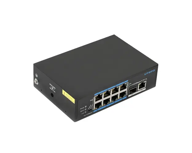 Switch ethernet industrial PoE Utepo UTP7108E-POE, 8 porturi, 5.6Gbps, 5 W