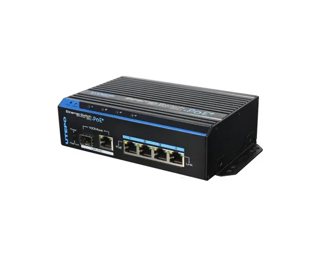 Switch ethernet industrial PoE UTP7204E-POE-A1, 4 porturi downlink/uplink, 1.2 Gbps, 5 W