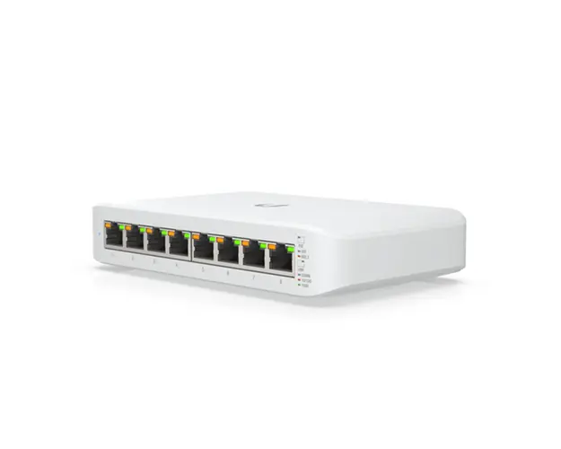 Switch Gigabit cu 8 porturi Ubiquiti UniFi USW-LITE-8-POE, 8 Gbps, 4 porturi PoE, cu management