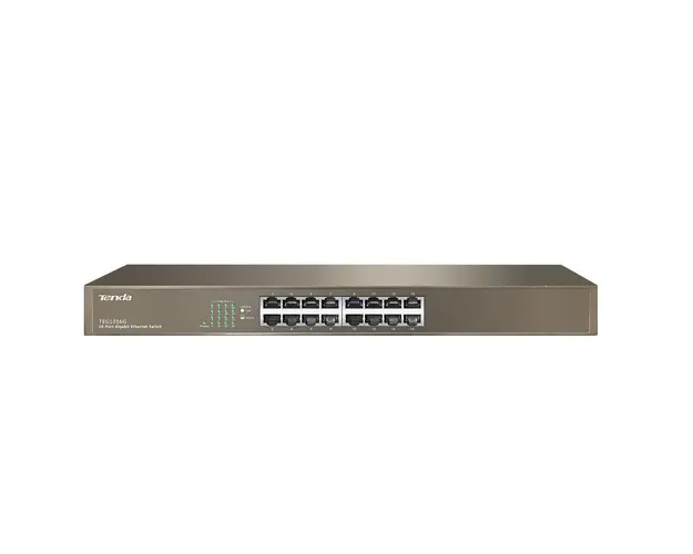 Switch Gigabit rackabil Tenda TEG1016G, 16 porturi, 32 Gbps, 2000 Mbps, 8000 MAC, fara gestionare