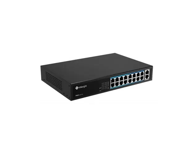Switch cu 16 porturi PoE Milesight MS-S0216-GL, 14.8 Gbps, MAC 16.000, plug and play, SFP