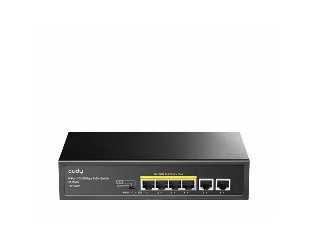 Switch PoE cu 6 porturi Cudy FS1006P, 4 PoE, 2 Uplink, 1.2 Gbps, 1000 MAC