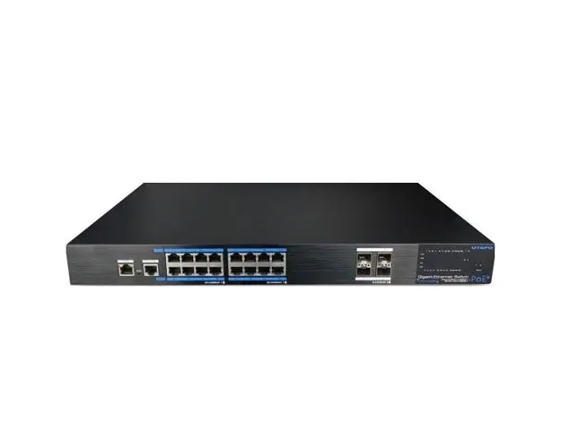 Switch profesional PoE Utepo UTP7516GE-POE-4GF, 16 porturi, 1000 Mbps, cu management