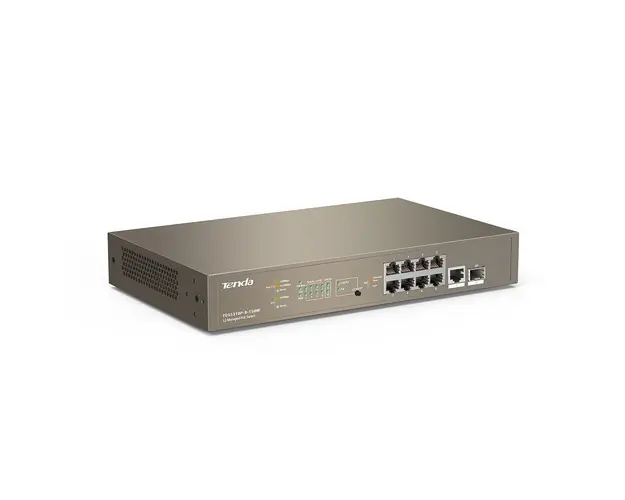 Switch rackabil Gigabite Tenda TEG5310P-8-150W, 10 porturi, 16000 MAC, PoE, cu management