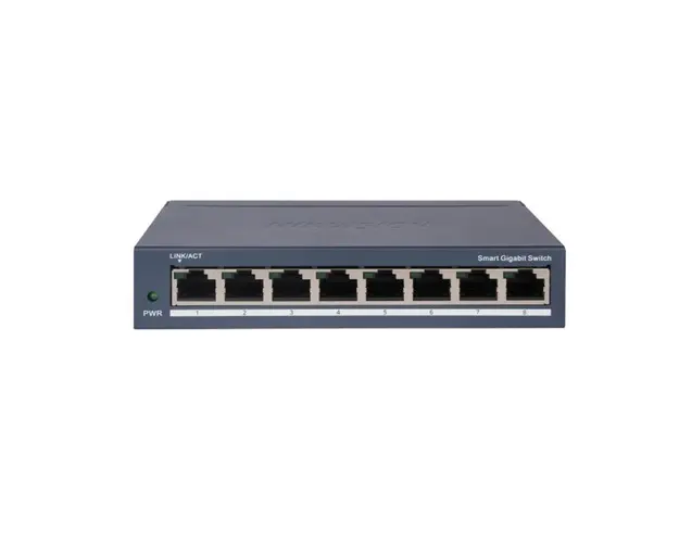 Switch smart cu 8 porturi RJ45 Hikvision DS-3E1508-EIV2, 16 Gbps, 11.9 Mpps, 4000 MAC, cu management