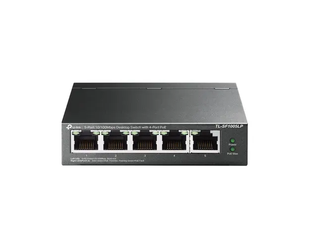 Switch cu 5 porturi TP-Link TL-SF1005LP V2, 4 porturi PoE, 2K MAC, 1 Gbps, fara management