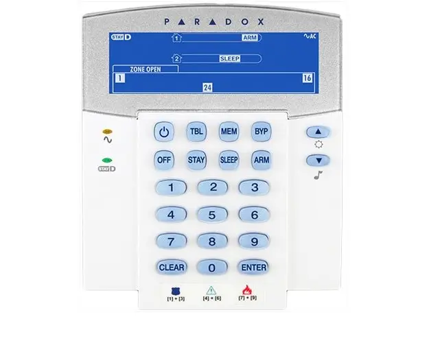 Tastatura LCD Paradox K35, 32 zone, 2 partitii, StayD