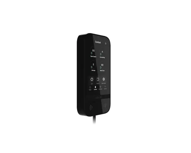 Tastatura tactila Ajax Keypad Fibra, display 5 inch, conexiune 4 fire, control si configurare de la distanta, acces cartela/tag/PIN, grad 3, negru