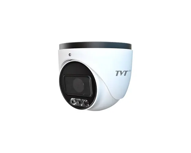 Camera supraveghere IP Dome TVT TD-9545C2-PA(D/PE/AW3), 4 MP, 3.6 mm, IR 40 m, lumina alba 40 m, microfon, difuzor, slot card, PoE