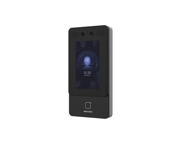 Terminal de control acces cu recunoastere faciala Hikvision DS-K1T342DX-E1, 15000 fete, 3000 carduri, microfon si difuzor