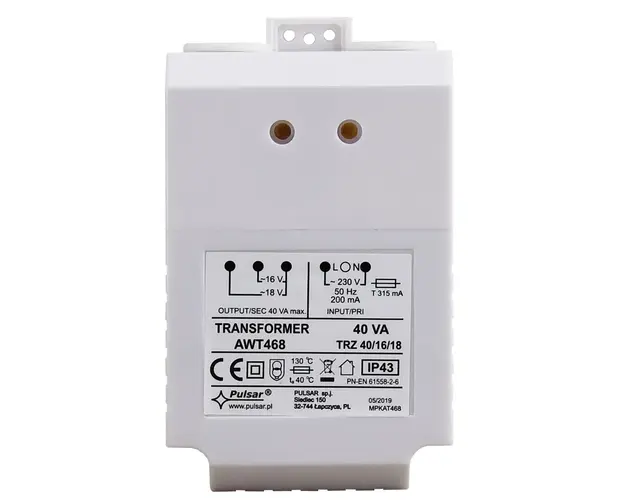 Transformator Satel TR 40, 230V/23 VAC, 40 VA