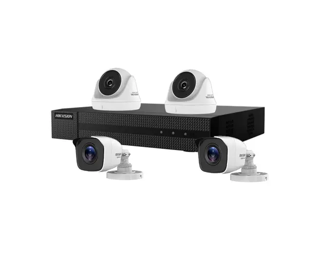 Sistem supraveghere mixt basic Hikvision HiWatch HW-4MXTIR20-2MP, 4 camere, 2 MP, 2.8 mm, IR 20 m