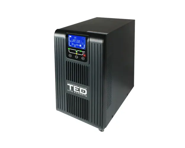 UPS cu 2 prize si stabilizator online TED 001658, 3050 VA, 3000 W, regleta, LCD